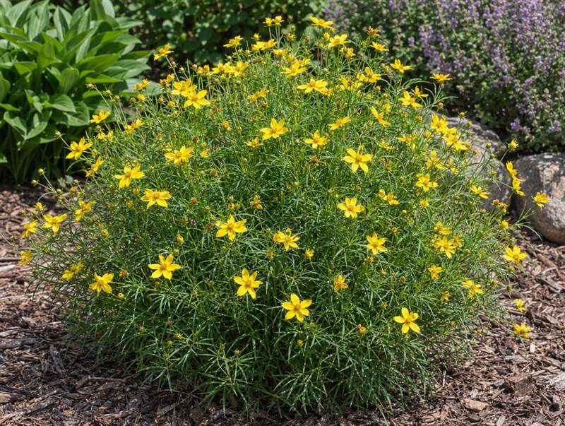 Threadleaf coreopsis: a fine, thread-leaved mound covered in small yellow star flowers